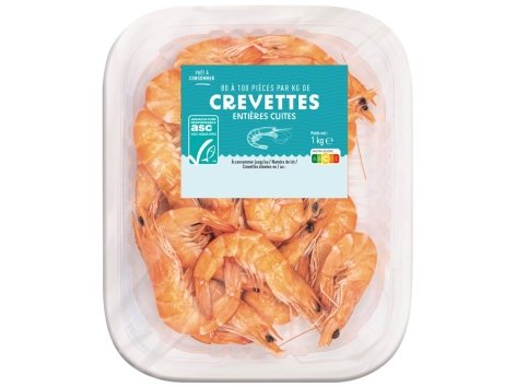 Crevettes cuites entières ASC