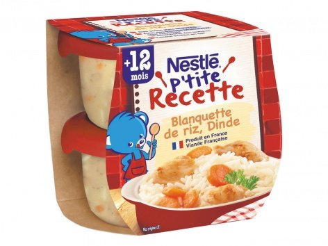 Nestlé P’tite recette Blanquette de riz, dinde