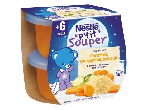 Nestlé P’tit souper Carottes, courgettes, semoule