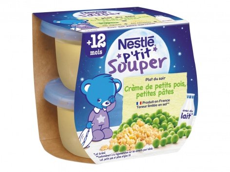 Nestlé P’tit souper Crème de petits pois, petites pâtes