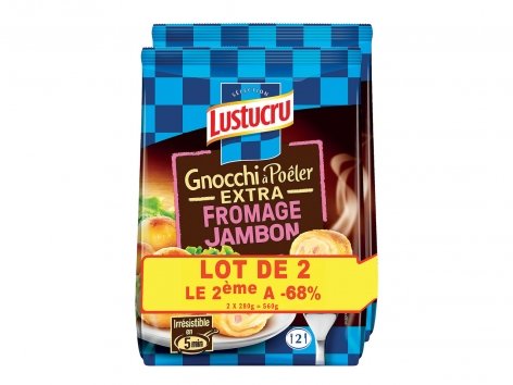 Lustucru Gnocchi à poêler extra jambon-fromage