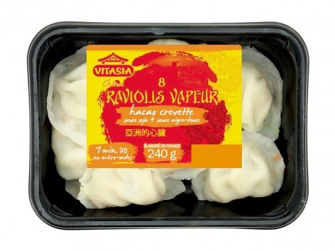 8 raviolis vapeur à la crevette