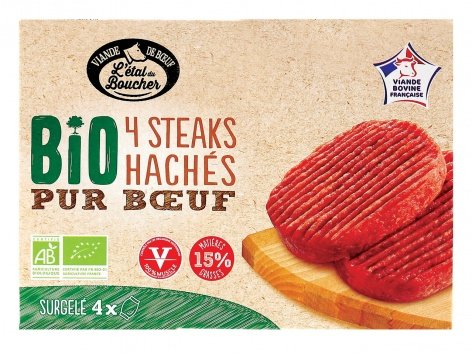4 steaks hachés pur bœuf Bio