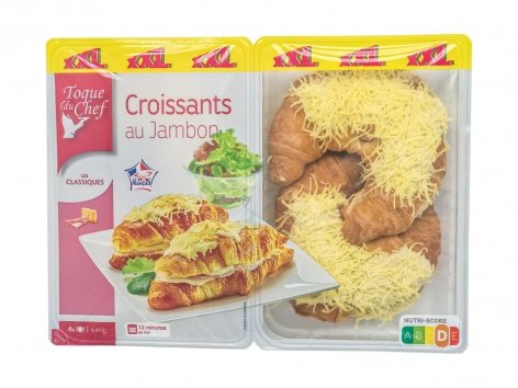 4 croissants jambon fromage XXL