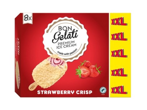 8 bâtonnets glacés fraise-chocolat blanc