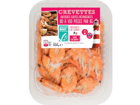 Crevettes ASC cuites entières