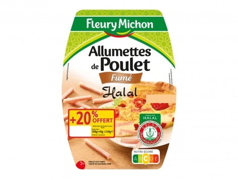Fleury Michon allumettes de poulet fumé Halal