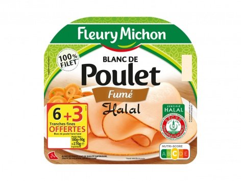 Fleury Michon blanc de poulet fumé Halal 