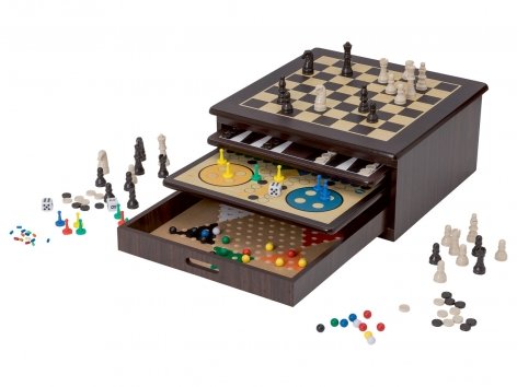 Boîte de jeux en bois 10 en 1