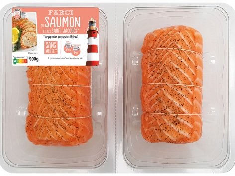 2 farcis de saumon et Saint-Jacques