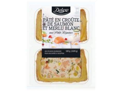 Pâté en croûte de saumon et merlu blanc