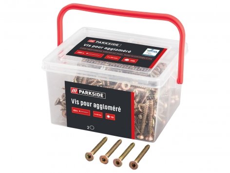 Vis pour aggloméré ou set d’embouts ou embouts et forets