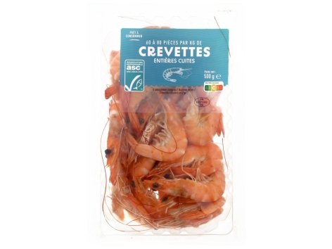 Crevettes ASC entières cuites