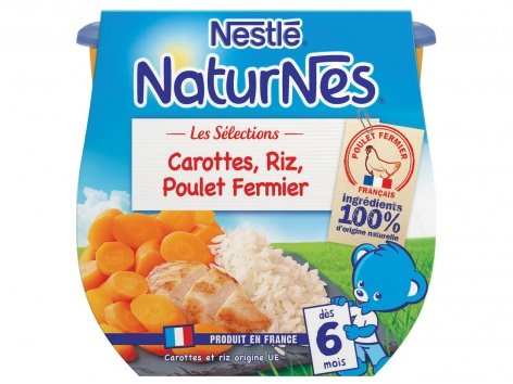 Nestlé NaturNes carottes, riz, poulet fermier