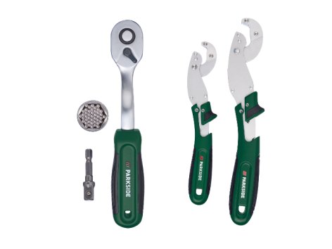 Clé à cliquet avec douille universelle ou Clés ajustables universelles