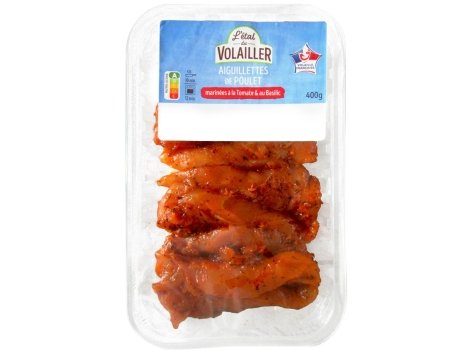 Aiguillettes de poulet marinées tomate basilic
