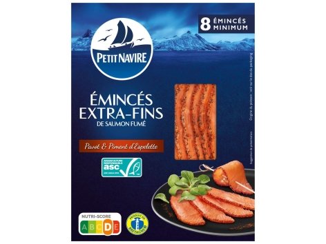 Petit Navire Emincés extras-fins de saumon fumé pavot & piment d'Espelette