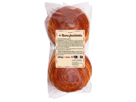 4 buns feuilletés