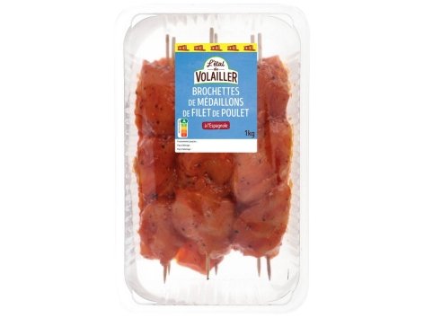 6 brochettes de médaillons de filet de poulet