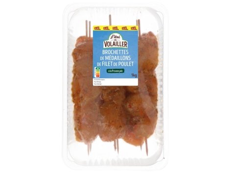 6 brochettes de médaillons de filet de poulet