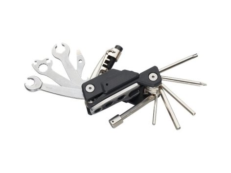 Outil multifonction pour vélo ou sacoche de selle avec outils ou mini-pompe à manomètre