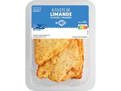 4 filets de limande du Nord MSC meunière