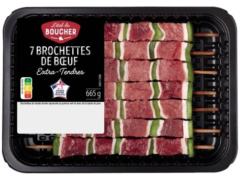 7 brochettes de bœuf extra-tendres