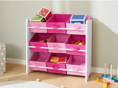 LIVARNO home Meuble de rangement pour enfants, avec 9 boîtes textiles