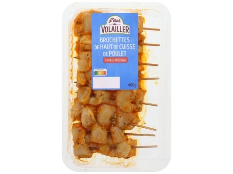 Brochettes de haut de cuisse de poulet