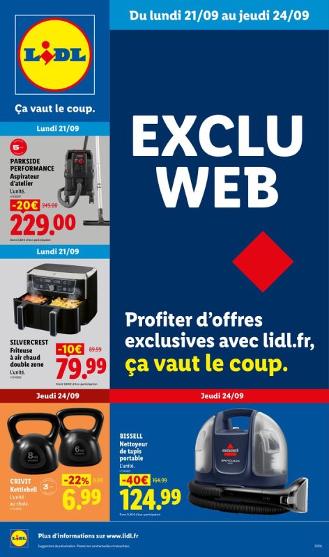 Les Exclus Web de la semaine - Offres valables à partir du lun. 21 septembre 2026