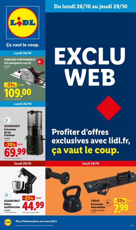 Les Exclus Web de la semaine - Offres valables à partir du lun. 26 octobre 2026