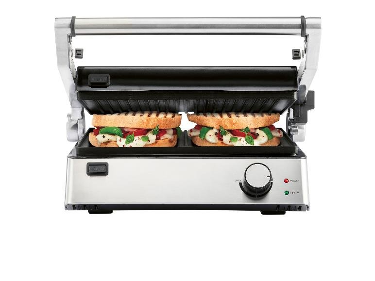 Grill de contact, ouverture à 180° Gril de contact, pliable à 180°