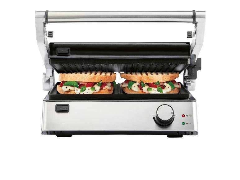 Grill de contact, ouverture à 180° Gril de contact, pliable à 180°