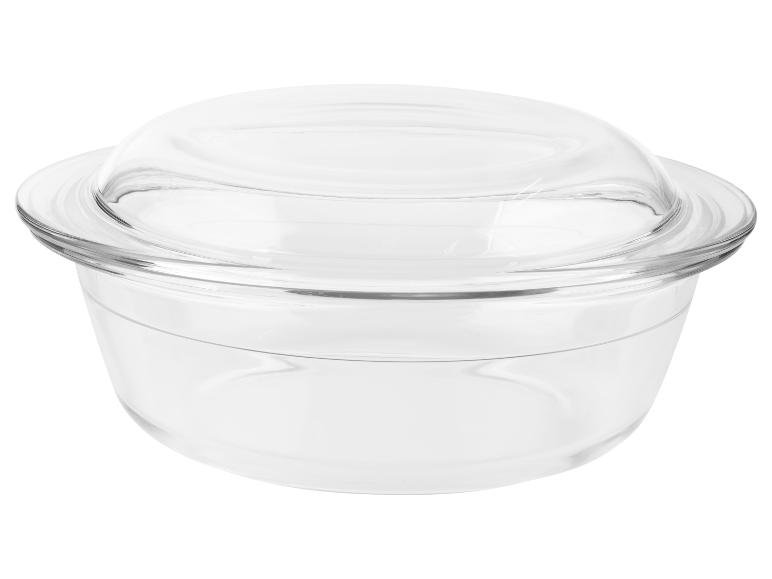 Plat à four en verre avec couvercle