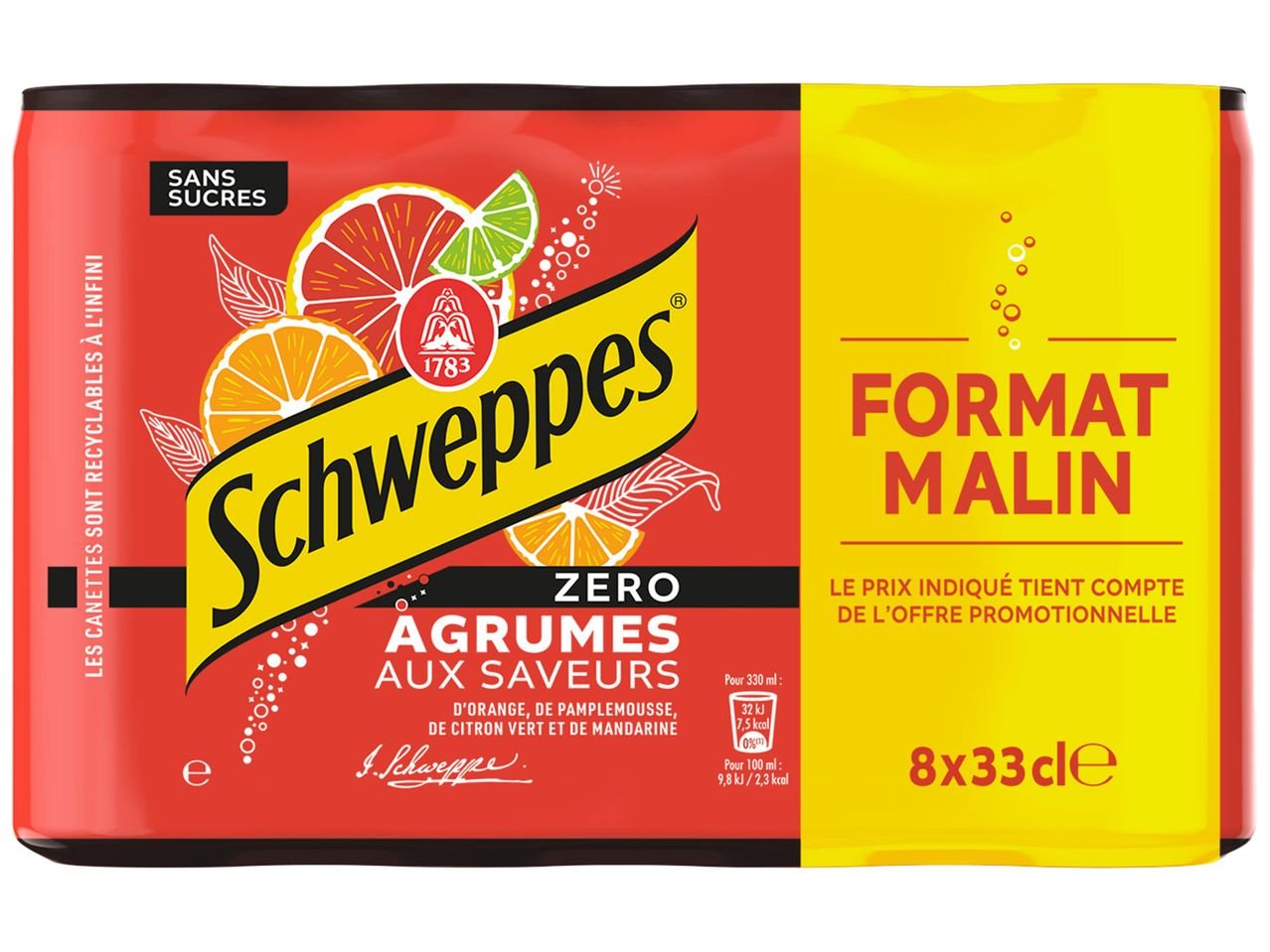 Schweppes Agrumes zéro