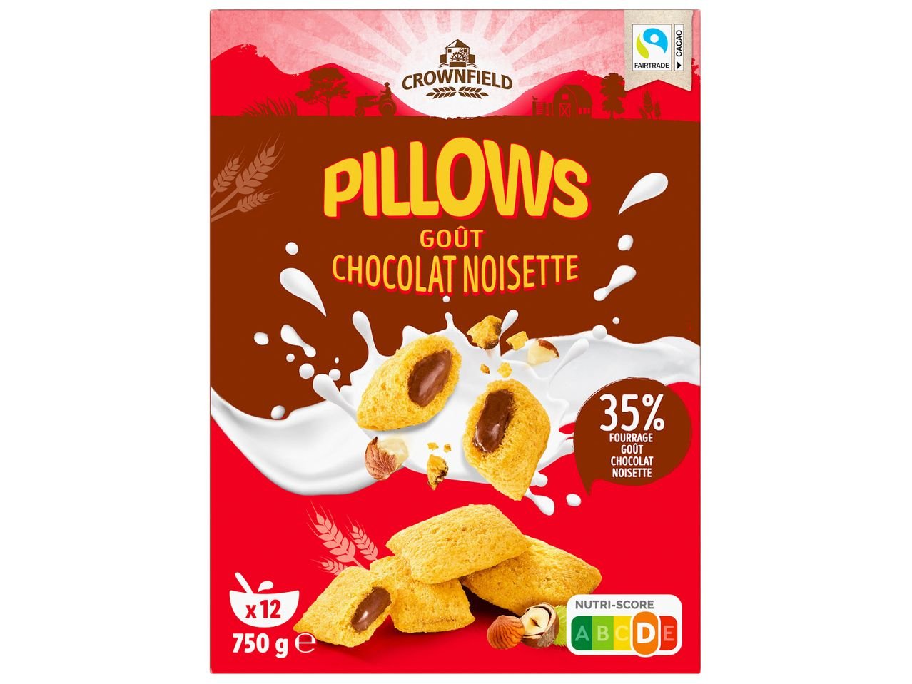 Carrés fourrés goût chocolat noisette