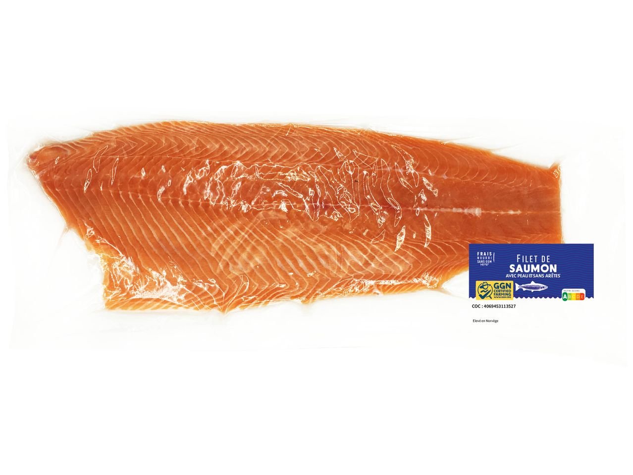 Filet de saumon entier avec peau