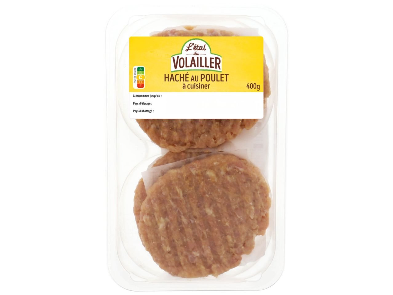 4 hachés de poulet