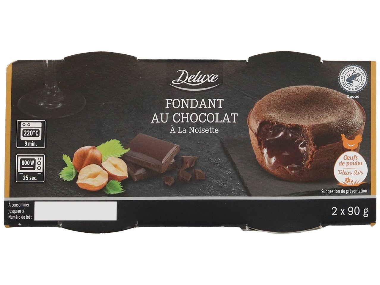 Fondant au chocolat noisette