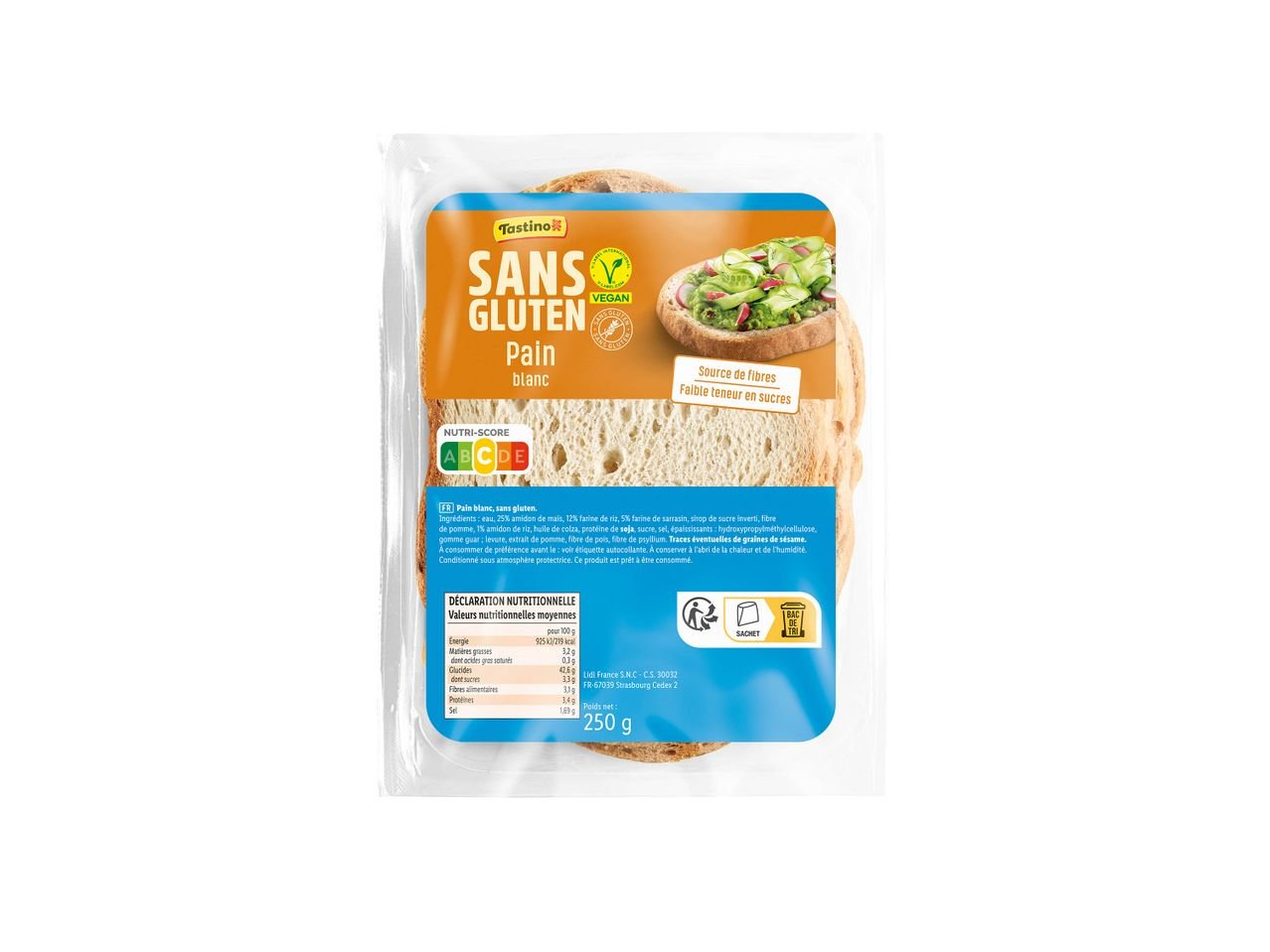 Pain tranché sans gluten