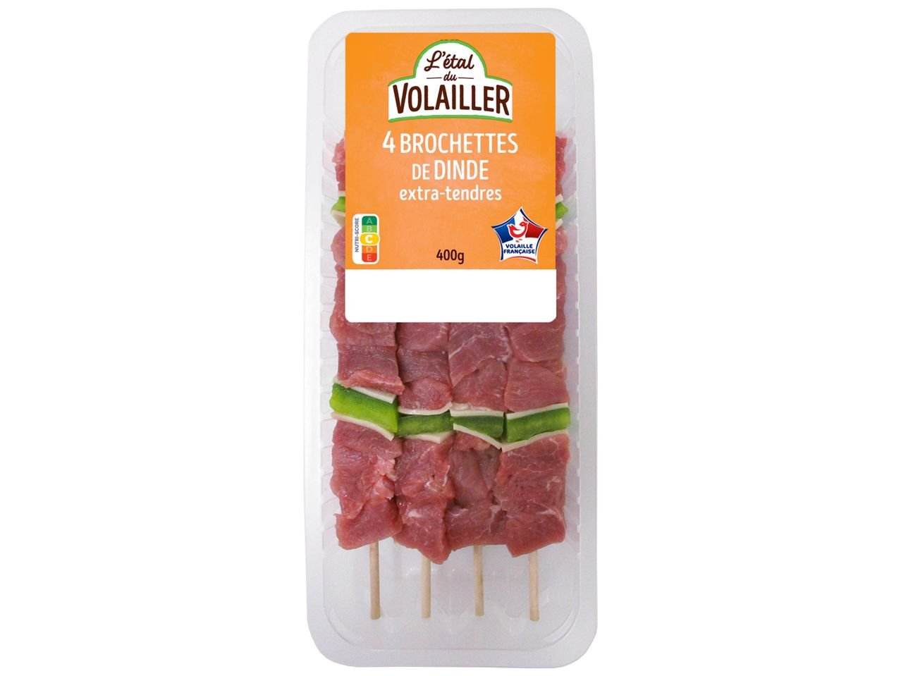 4 brochettes de dinde extra-tendres