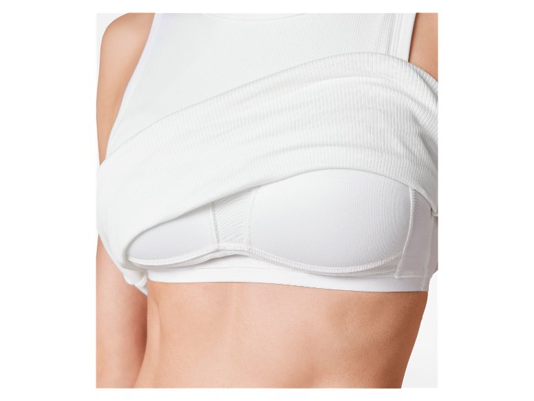 Débardeur côtelé avec soutien-gorge intégré femme