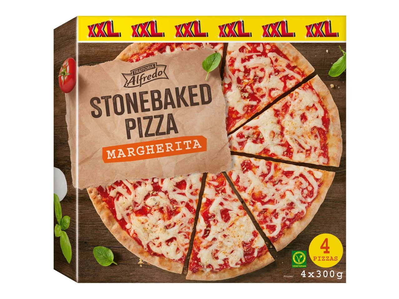 4 pizzas margherita