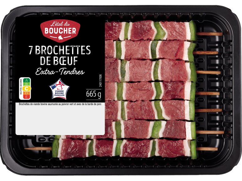 7 brochettes de bœuf