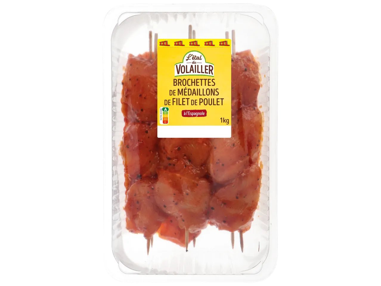 Brochettes de médaillons de filet de poulet
