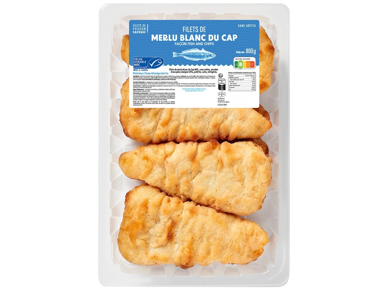 Filet de merlu MSC façon fish & chips