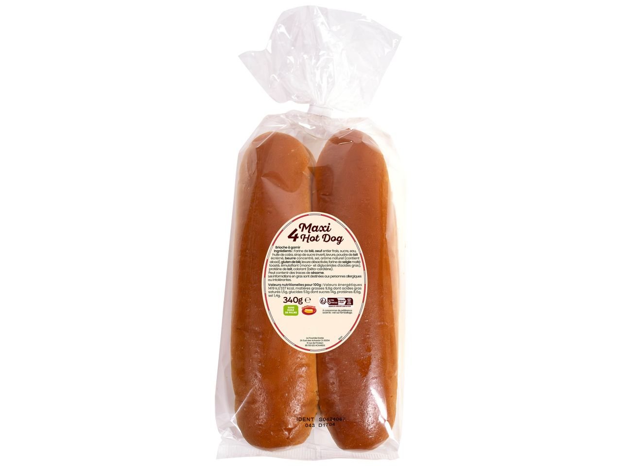 4 pains hot dog briochés maxi