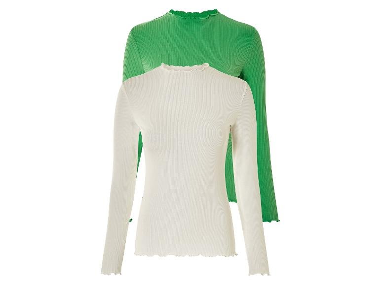 Lot de 2 t-shirts à manches longues côtelés femme