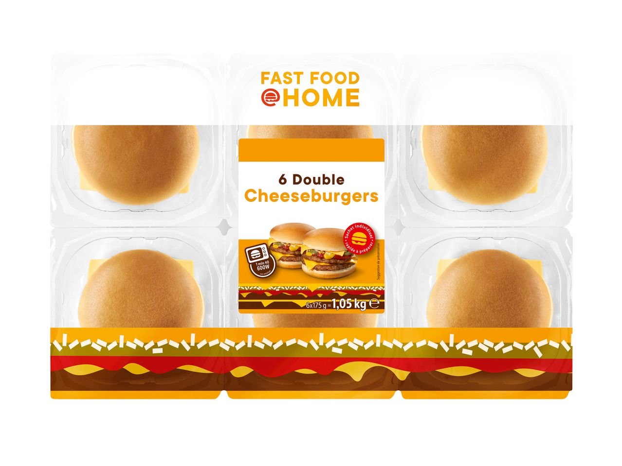6 double cheeseburgers