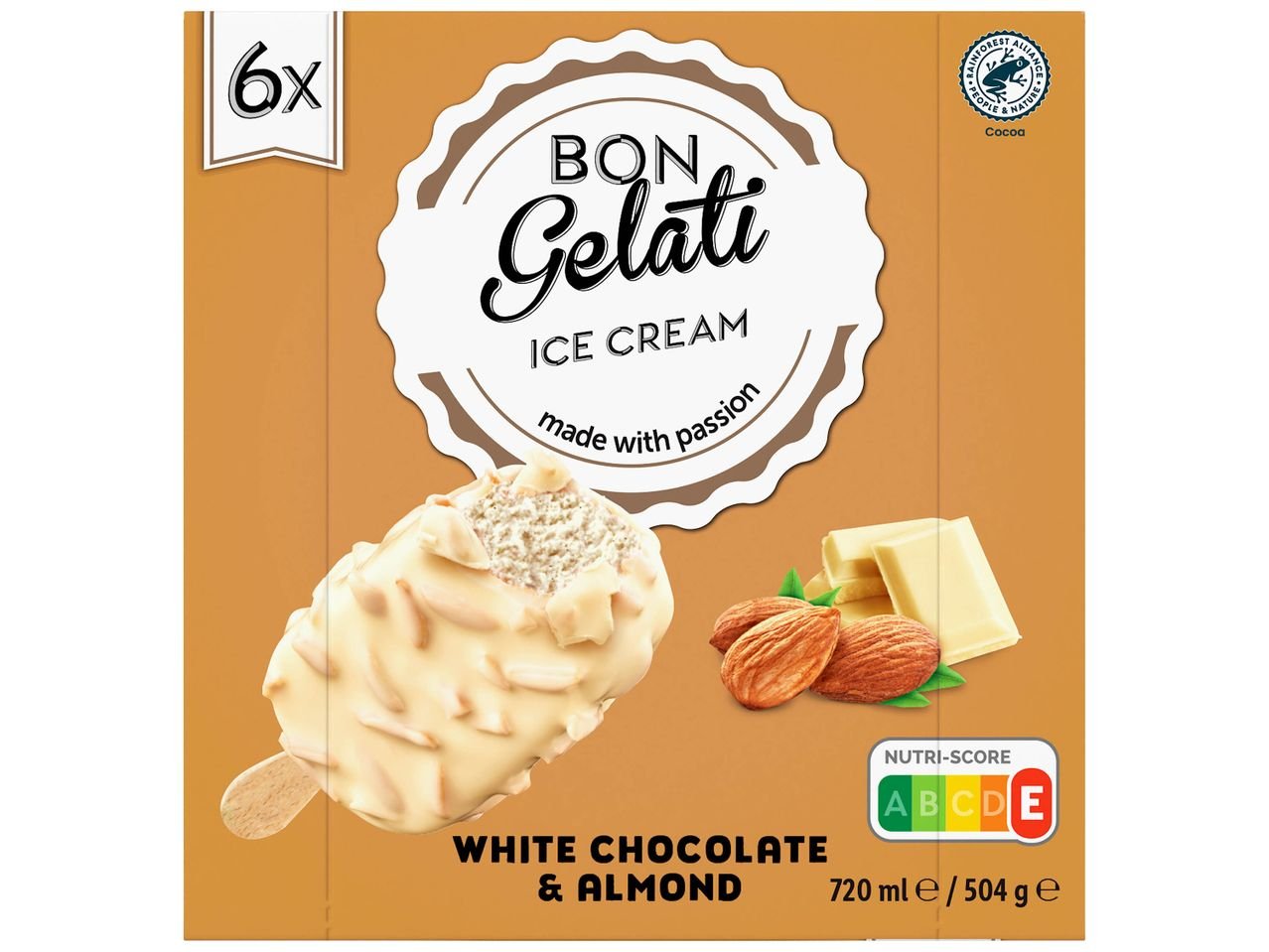 Bâtonnets chocolat blanc amandes